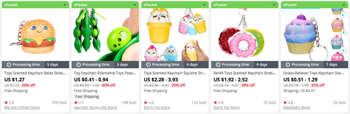 Squishy keychains are portable anti-stress toys.