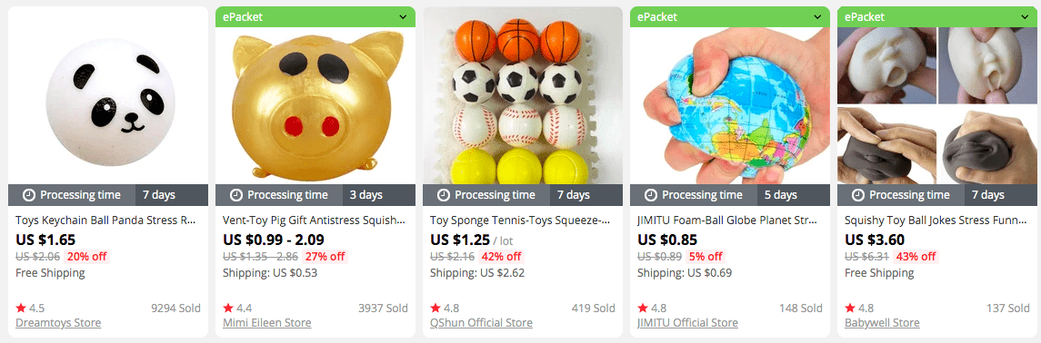 Anti-stress products: squishy toy balls