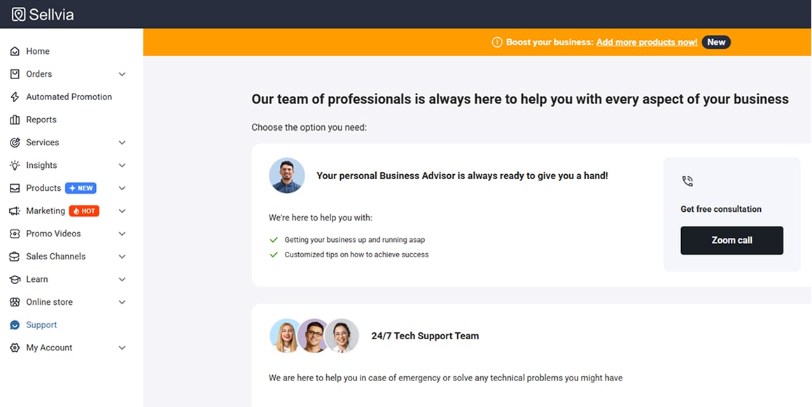 dashboard support