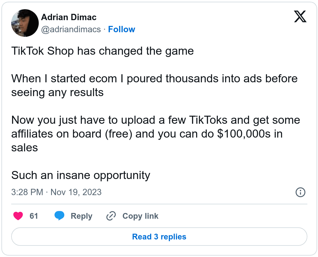 Screenshot Adrian Dimac Twitter