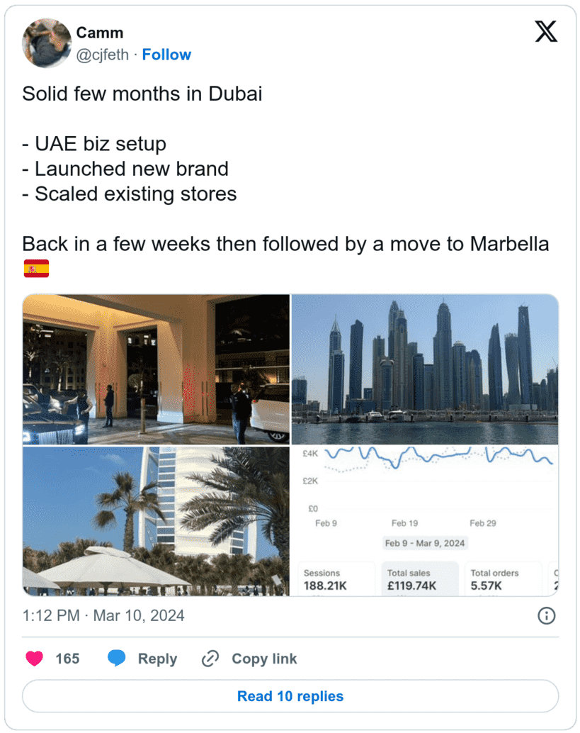 screenshot Camm Twitter