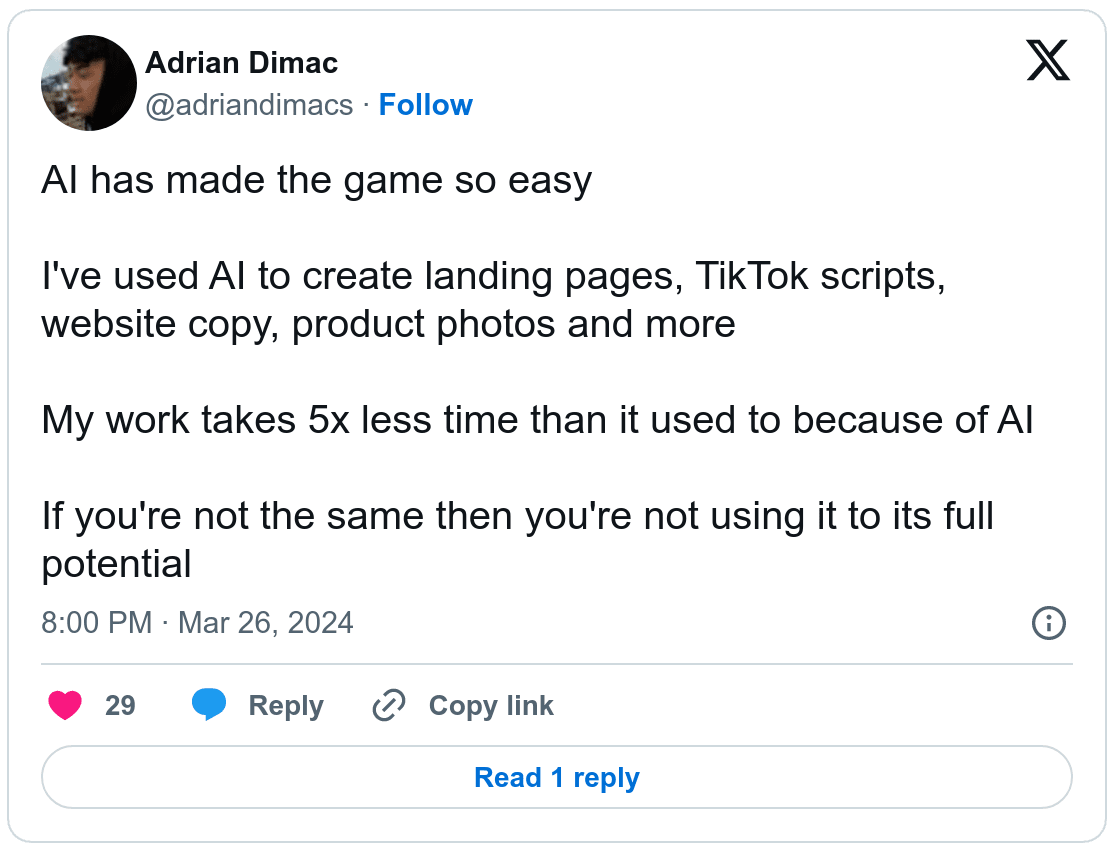 Screenshot Adrian Dimac Twitter