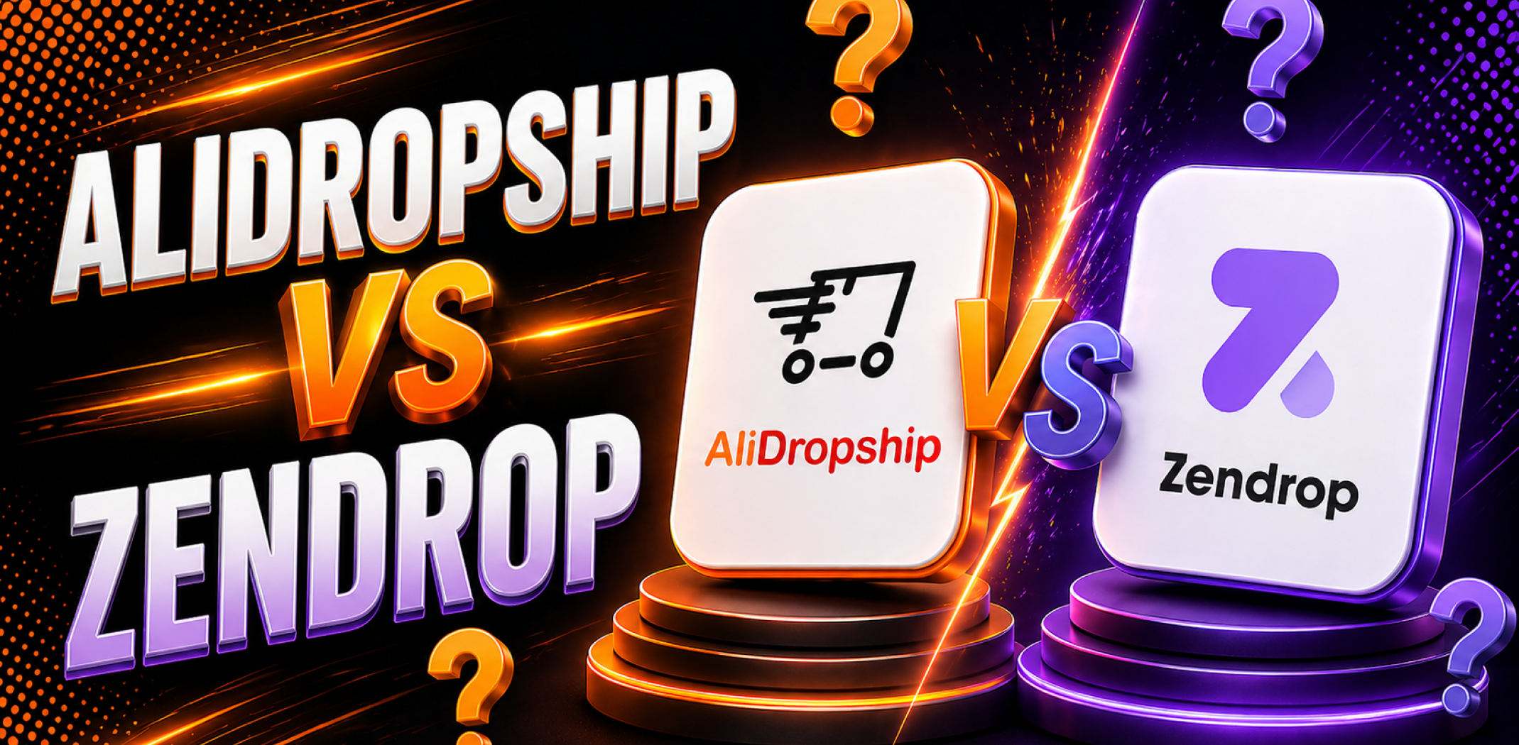 Featured image for the article with comparison of AliDropship vs Zendrop.