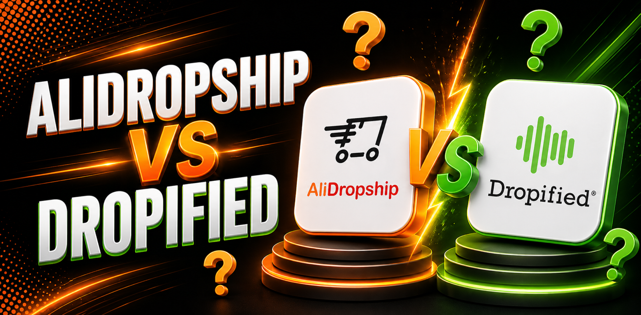 Featured image for the article with comparison of AliDropship vs Dropified.