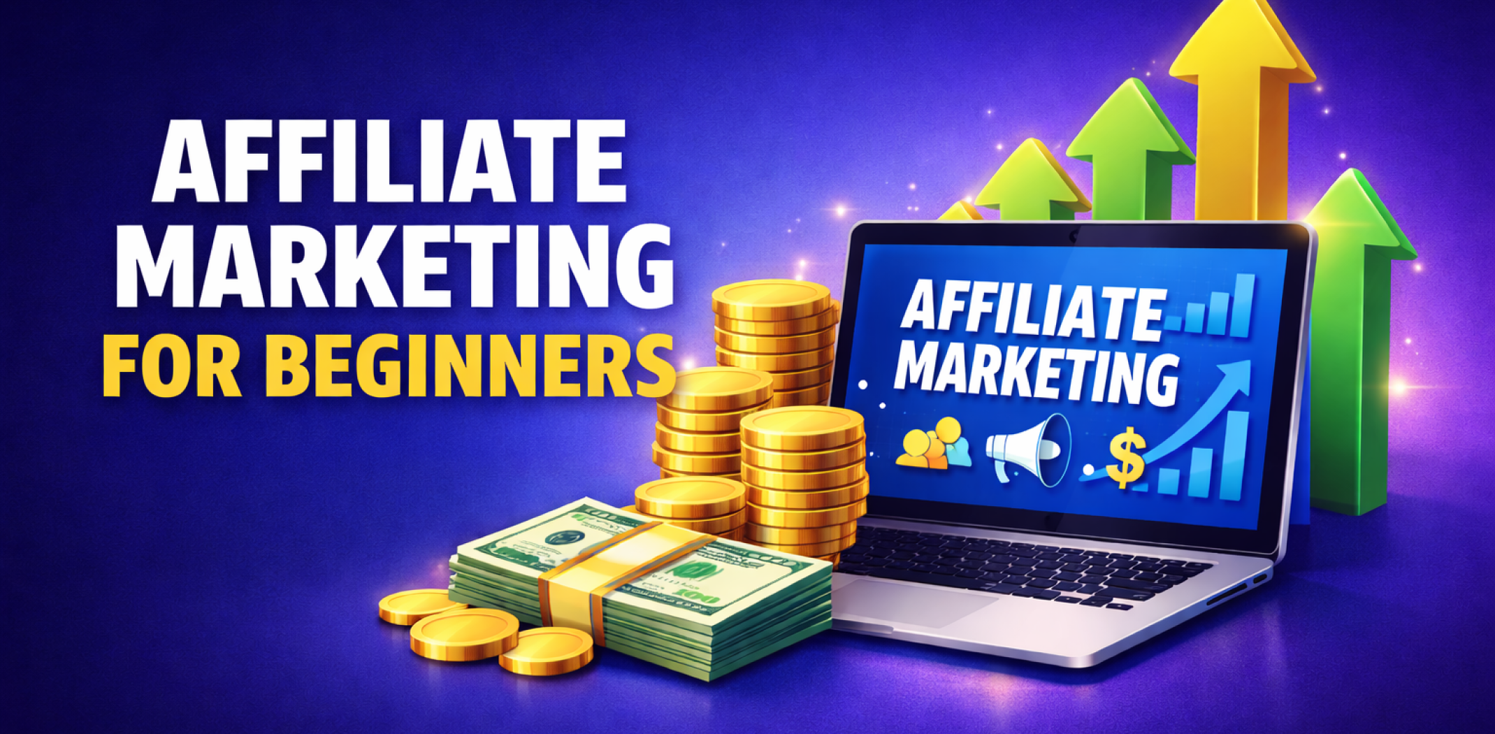 Featured image for the article about affiliate marketing for beginners.