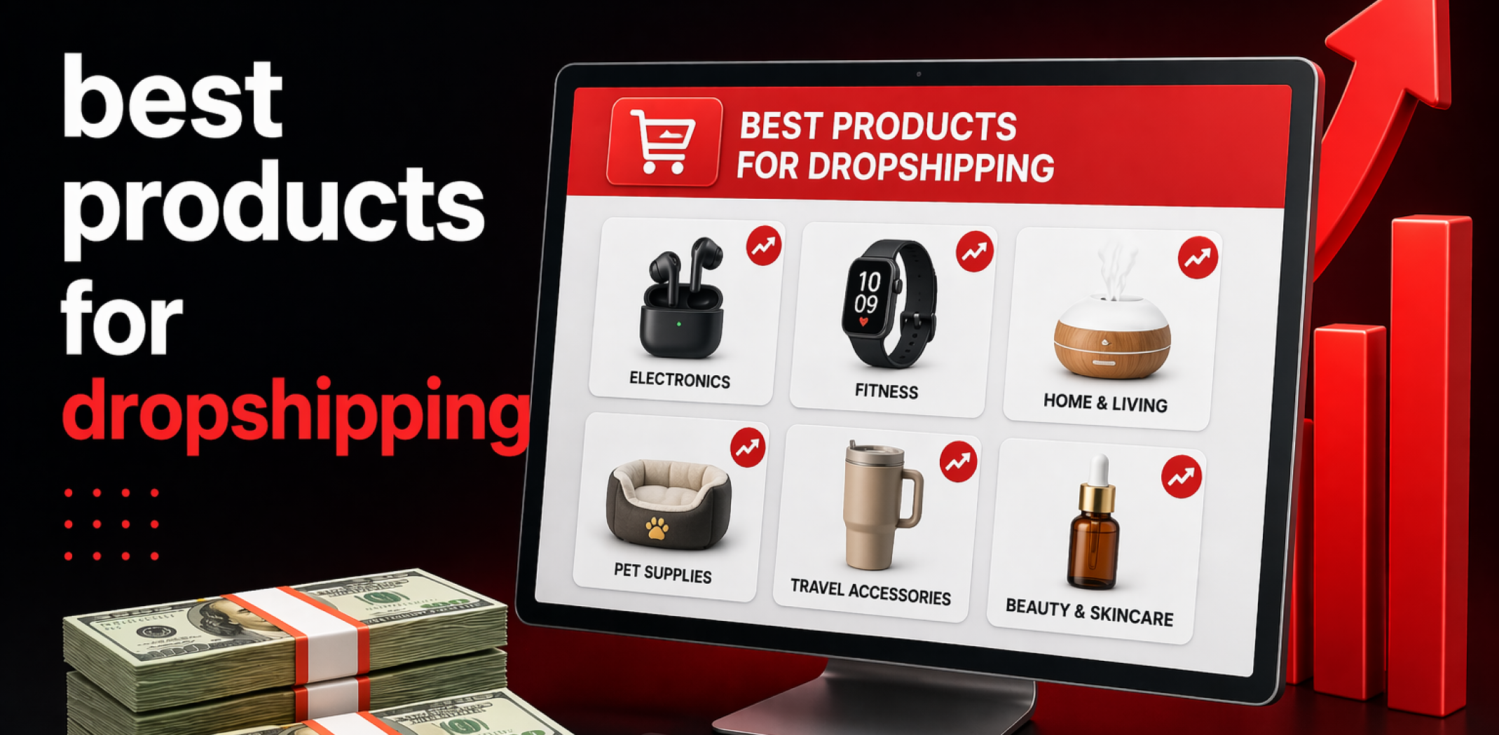 Featured image for the article about best products for dropshipping.