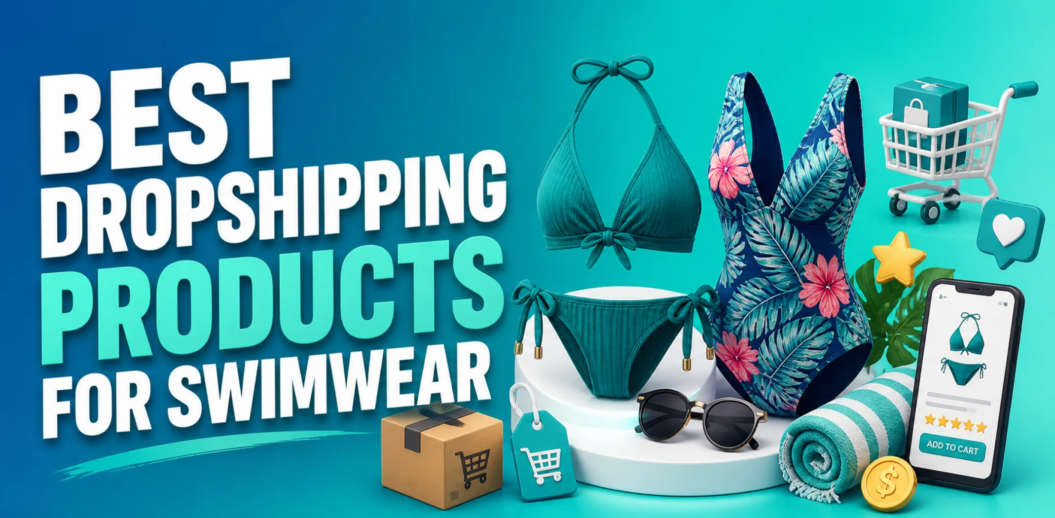 Featured image for an article about the best dropshipping products for swimwear