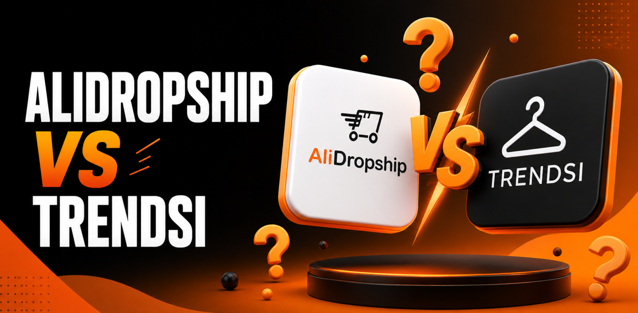 Featured image for the article with comparison of AliDropship vs Trendsi.