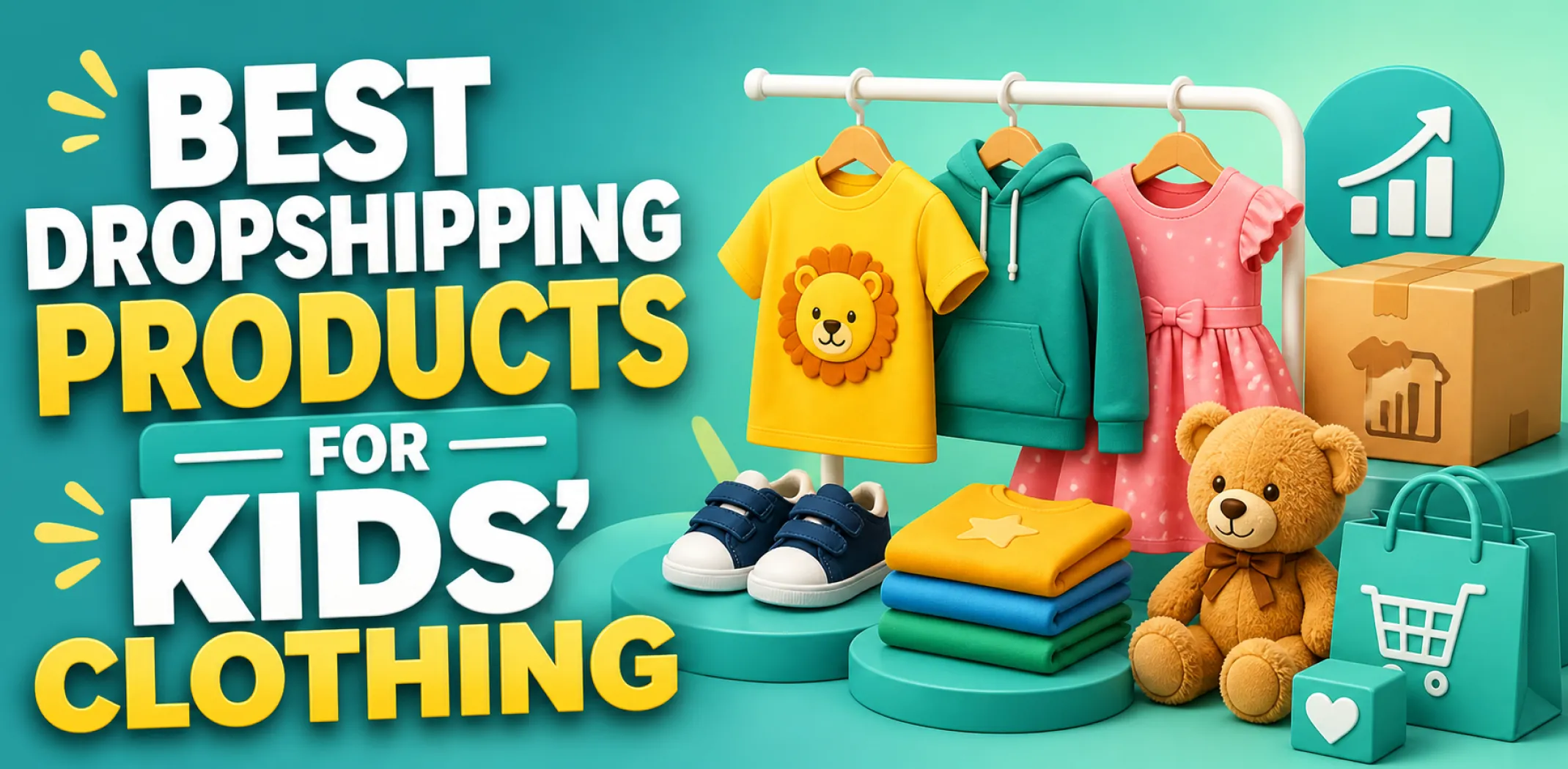 Featurd image for an article about the best dropshipping products for kids' clothing